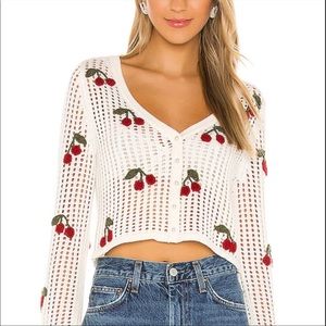 Revolve - Lovers and Friends Cherry Cropped Cardigan - Size XS - SOLD OUT ONLINE